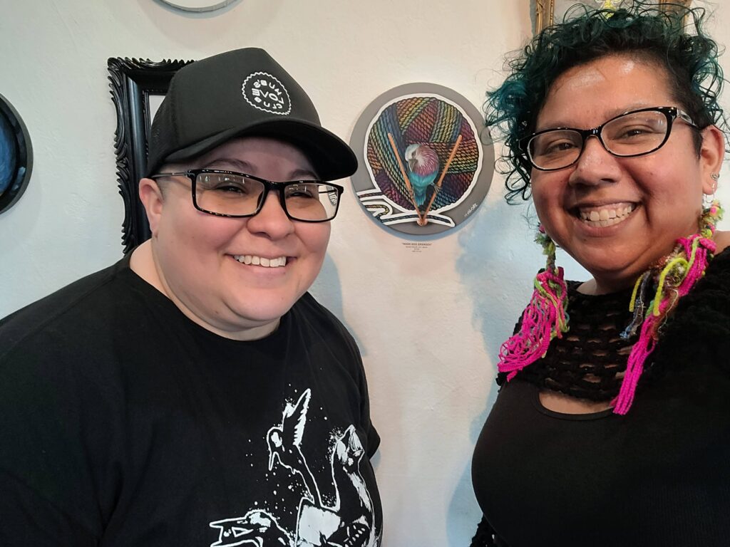 Artist BCVG (left) and Lori Perea (right) Artist BCVG (left) and Lori Perea (right)