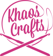 Khaos Crafts crochet yarn and hooks logo